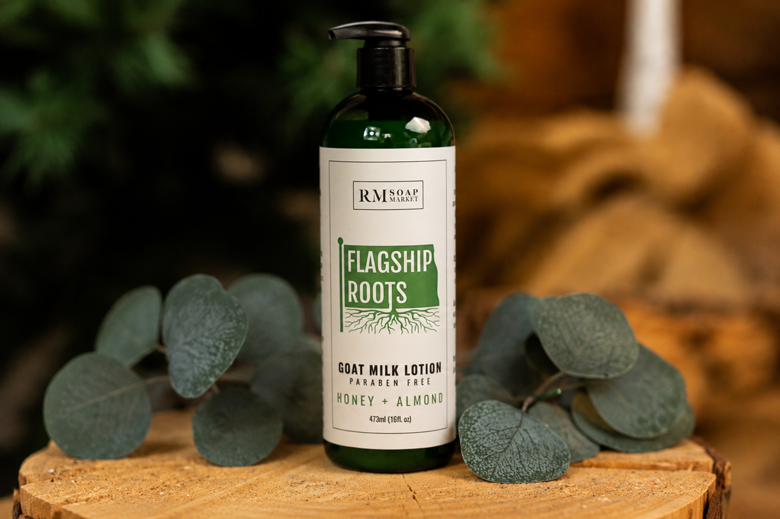 FLAGSHIP ROOTS Honey + Almond Goat Milk Lotion 16oz